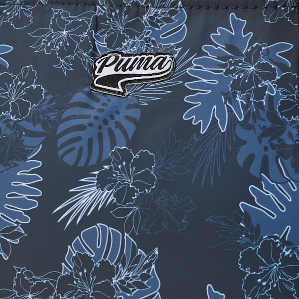 Tropical Print Women's Tote Bag, PUMA Black-AOP, extralarge-IND