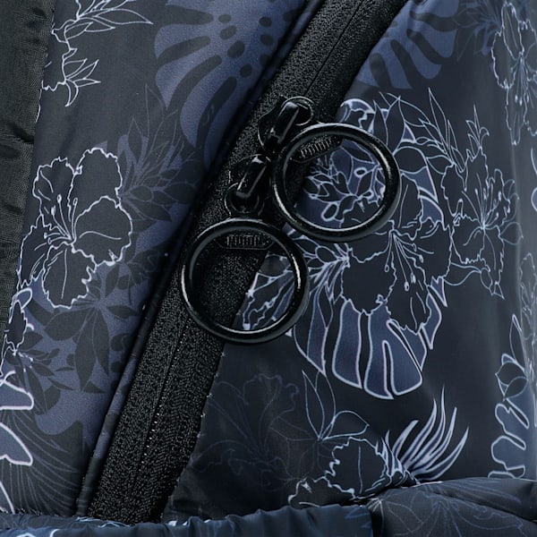 Tropical Print Women's Backpack, PUMA Black-AOP, extralarge-IND