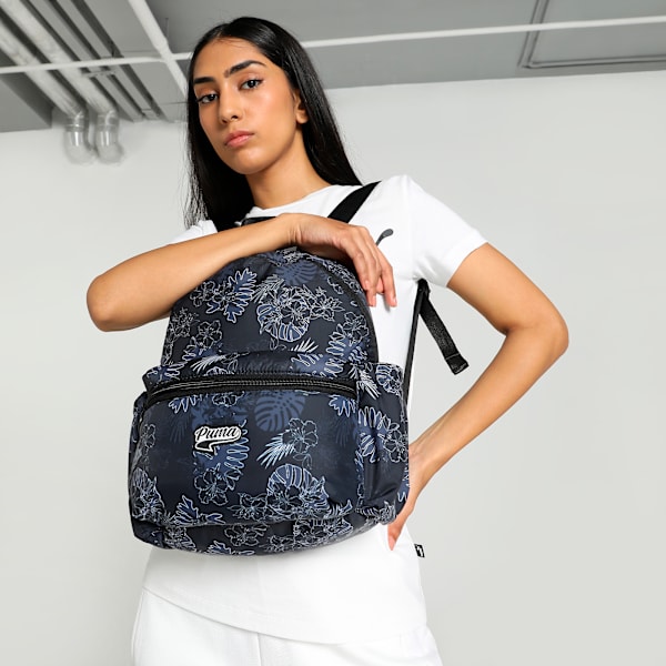 PUMA Tropical Print Women's Backpack 11L, PUMA Black-AOP, extralarge-IND