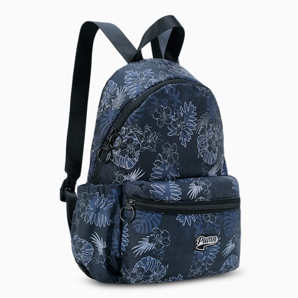 Tropical Print Women's Backpack, PUMA Black-AOP, extralarge-IND