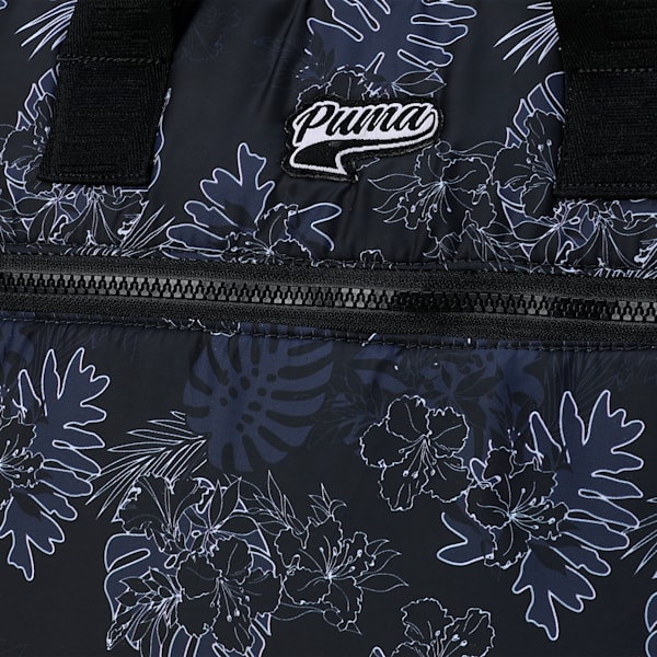 Tropical Print Women's Laptop Bag, PUMA Black-AOP, extralarge-IND