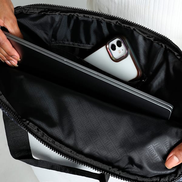 Tropical Print Women's Laptop Bag, PUMA Black-AOP, extralarge-IND