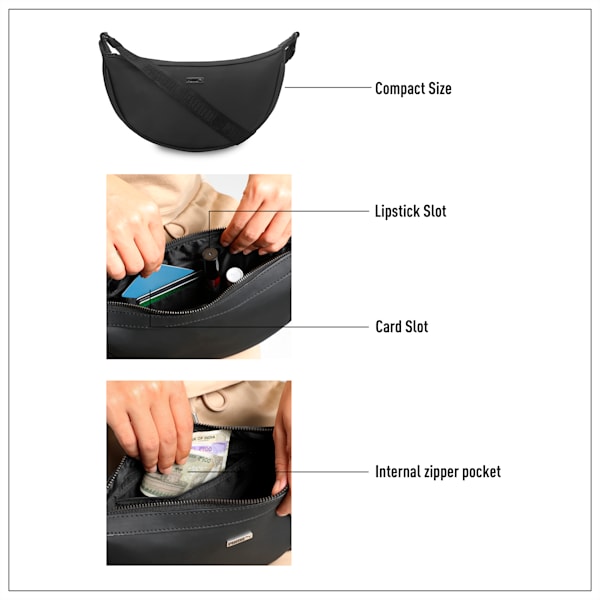 Women's Premium Mini Hobo, PUMA Black, extralarge-IND