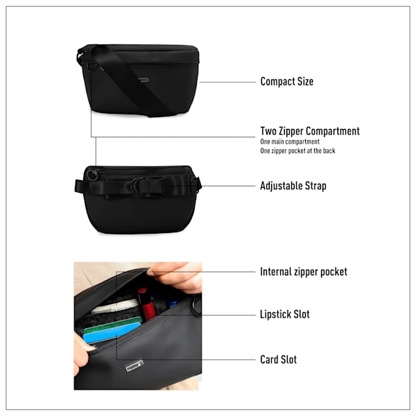 Women's Waist Bag, PUMA Black, extralarge-IND