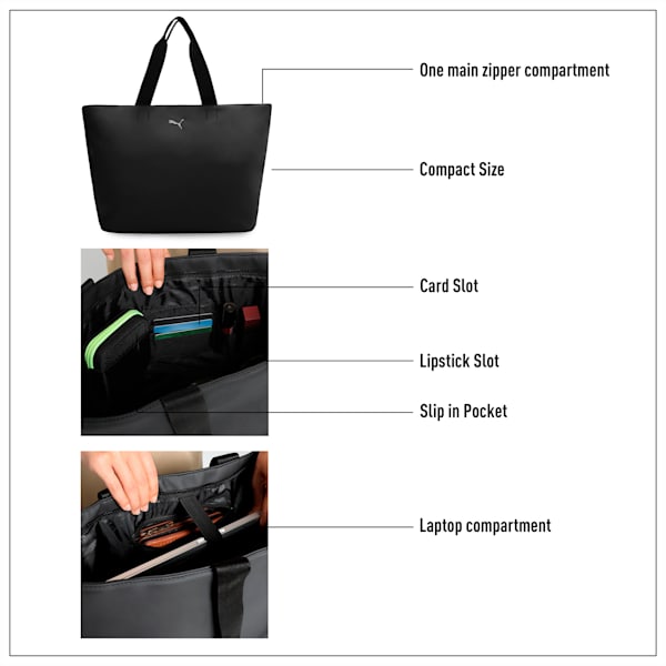 Women's Premium Shopper Bag, PUMA Black, extralarge-IND