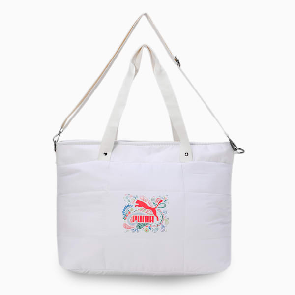 PUMA Logo Graphic Tote Bag, Pristine, extralarge-IND