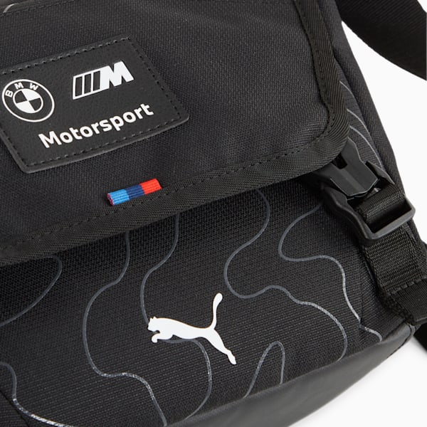 BMW M Motorsport Statement Small Messenger Bag, PUMA Black-AOP, extralarge-IND
