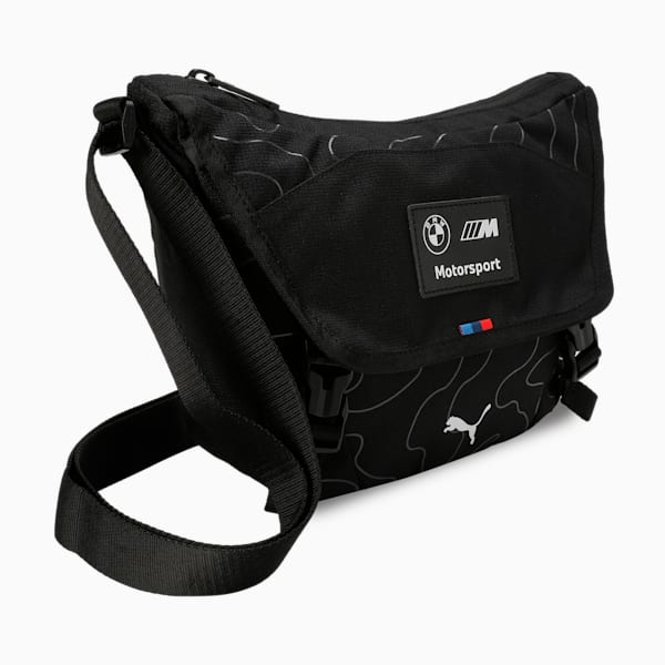 BMW M Motorsport Statement Small Messenger Bag, PUMA Black-AOP, extralarge-IND