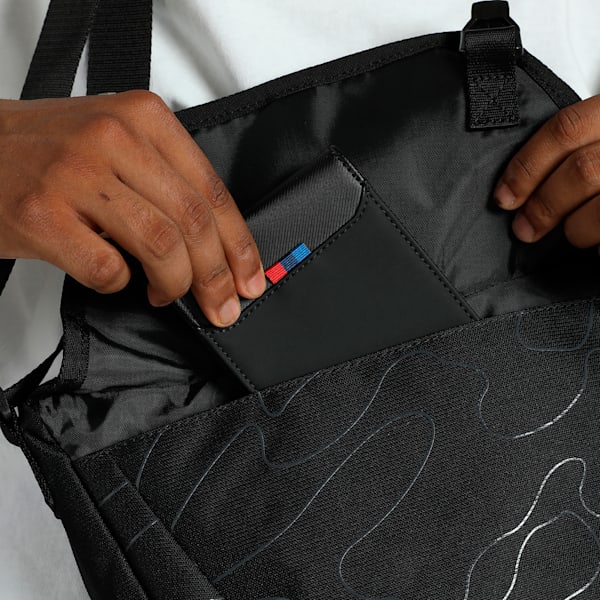 BMW M Motorsport Statement Small Messenger Bag, PUMA Black-AOP, extralarge-IND