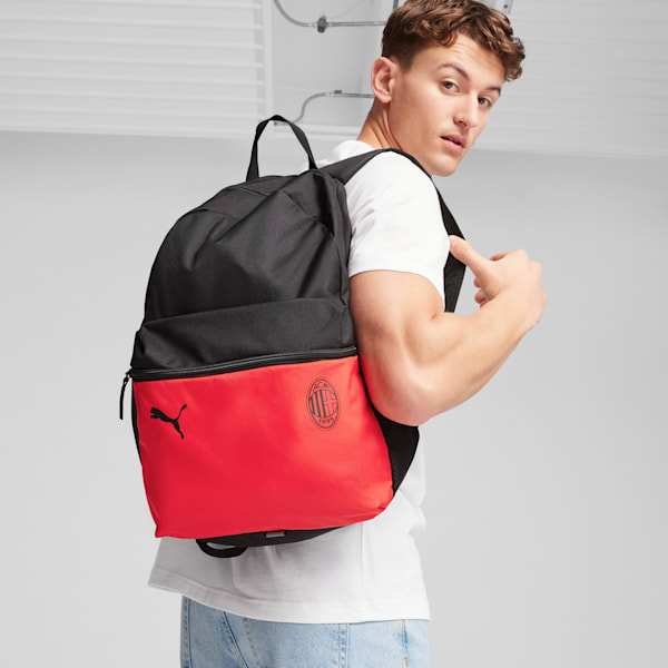 AC Milan ftblESSENTIALS Backpack, For All Time Red-PUMA Black, extralarge