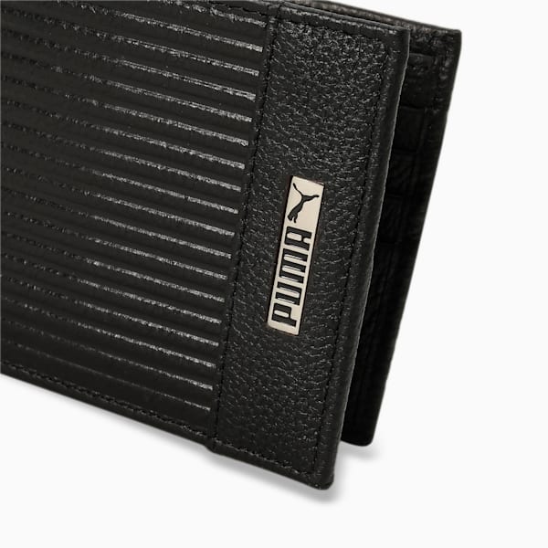 Leather Embossed Bi-Fold Wallet, PUMA Black, extralarge-IND