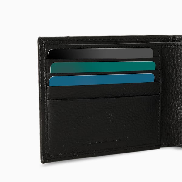 Leather Embossed Bi-Fold Wallet, PUMA Black, extralarge-IND