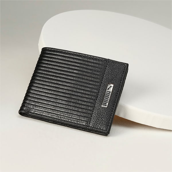 Leather Embossed Bi-Fold Wallet, PUMA Black, extralarge-IND