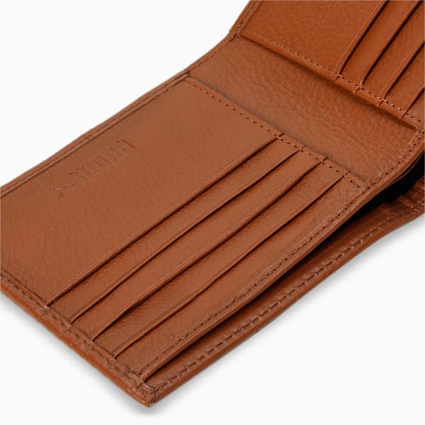 Leather Embossed Bi-Fold Wallet, Tan, extralarge-IND
