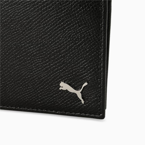 Leather Plain Bi-Fold Wallet, PUMA Black, extralarge-IND