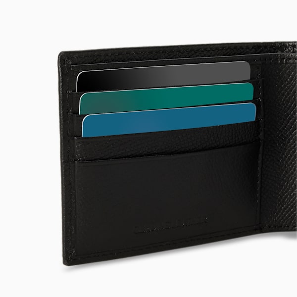 Leather Plain Bi-Fold Wallet, PUMA Black, extralarge-IND