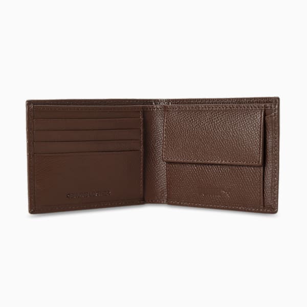 PUMA Leather Plain Unisex Bi-Fold Wallet, Brown Mushroom, extralarge-IND