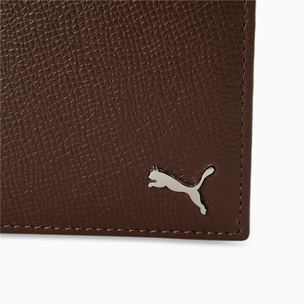 PUMA Leather Plain Unisex Bi-Fold Wallet, Brown Mushroom, extralarge-IND