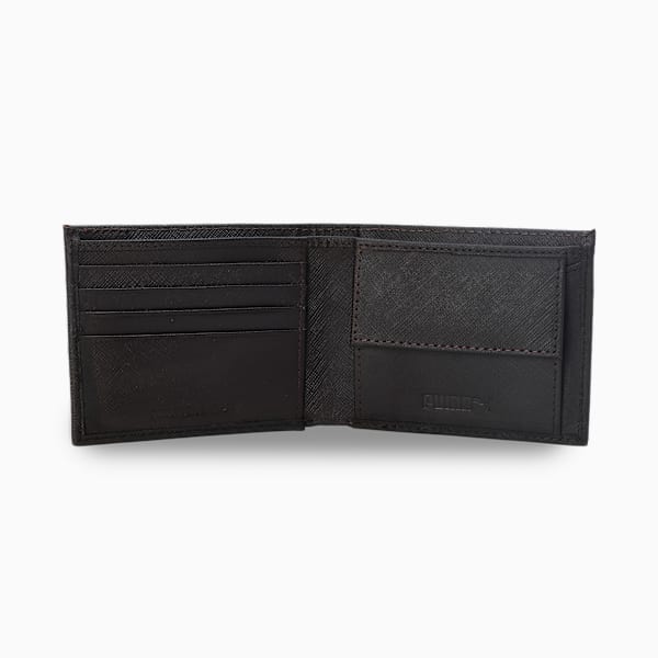 Leather Embossed Wallet, Chocolate, extralarge-IND