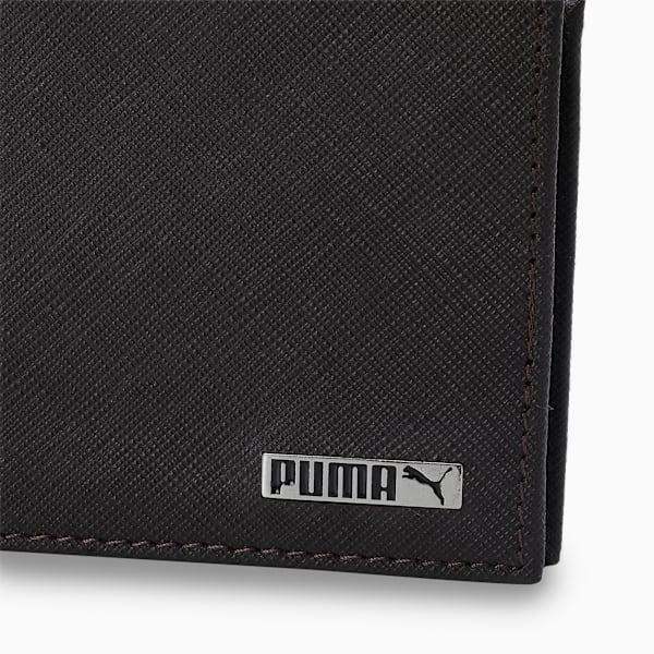Leather Embossed Wallet, Chocolate, extralarge-IND