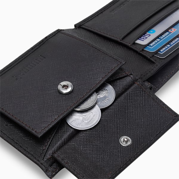 Leather Embossed Wallet, Chocolate, extralarge-IND