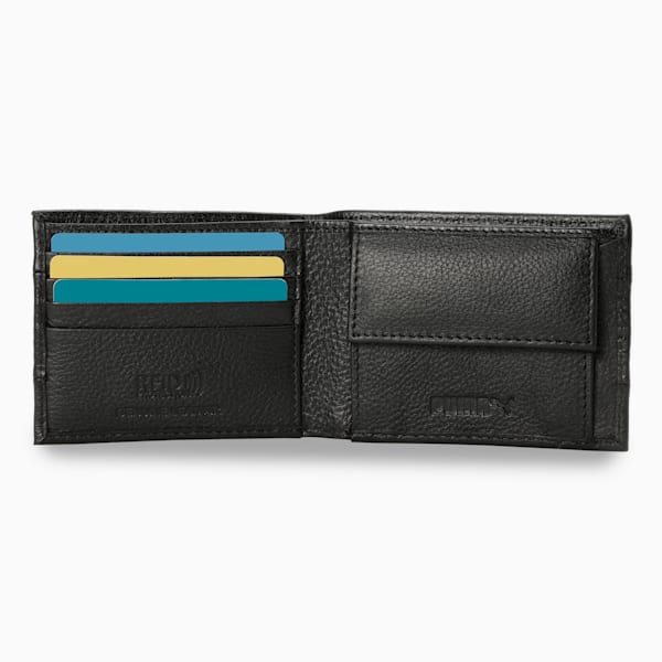 Leather Cruise V2 Bi-Fold Wallet, PUMA Black, extralarge-IND
