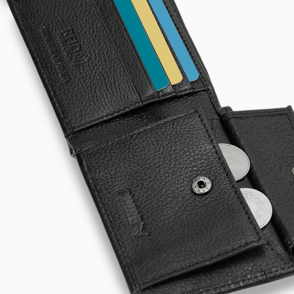 Leather Cruise V2 Bi-Fold Wallet, PUMA Black, extralarge-IND