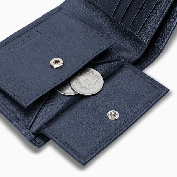 Leather Cruise V2 Bi-Fold Wallet, PUMA Navy, extralarge-IND