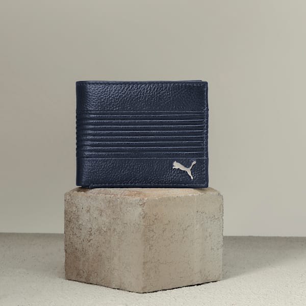 Leather Cruise V2 Bi-Fold Wallet, PUMA Navy, extralarge-IND