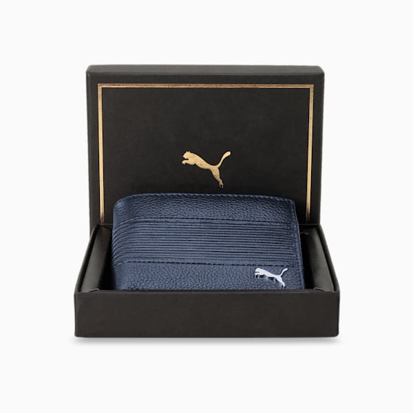 PUMA Leather Cruise V2 Unisex Bi-Fold Wallet, PUMA Navy, extralarge-IND