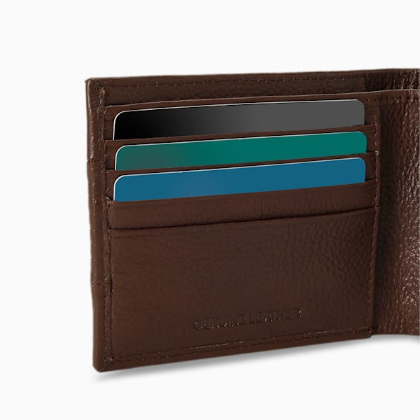 PUMA Leather Cruise V2 Unisex Bi-Fold Wallet, Espresso Brown, extralarge-IND