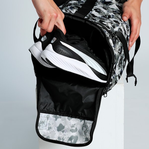 Challenger All-Over Print Small Sports Bag, PUMA Black-Camouflage AOP, extralarge-IND