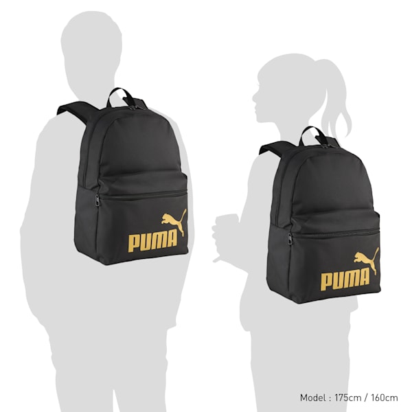 ユニセックス プーマ フェーズ バックパック 22L, PUMA Black-Gold-No.1 Logo, extralarge-JPN