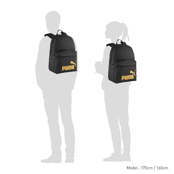 ユニセックス プーマ フェーズ バックパック 22L, PUMA Black-Gold-No.1 Logo, extralarge-JPN