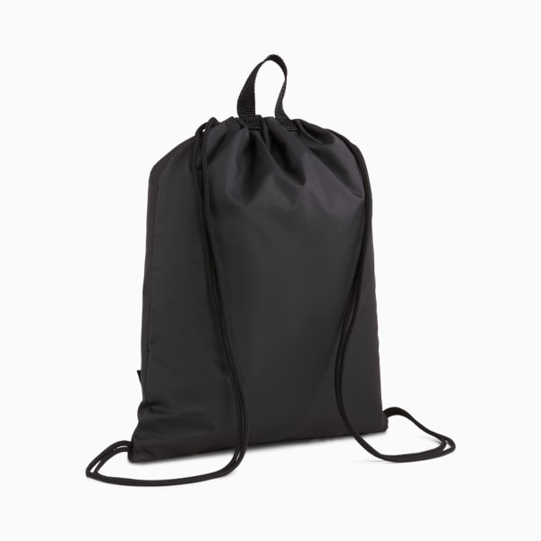 Black PUMA gym sack for adults with drawstring closure and carry handle.