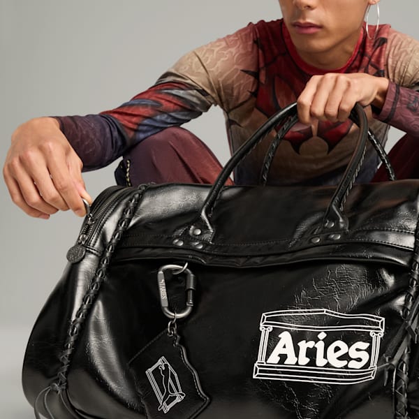 PUMA x ARIES 23.5L Duffel Bag, PUMA Black, extralarge