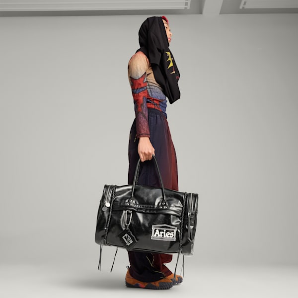 PUMA x ARIES 23.5L Duffel Bag, PUMA Black, extralarge