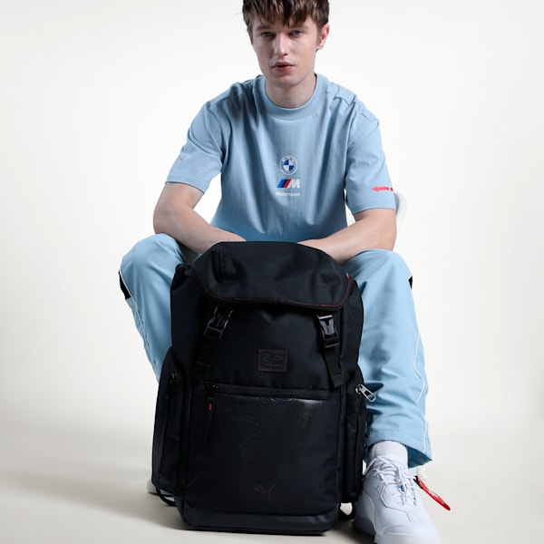BMW M Motorsport Lifestyle Backpack, PUMA Black-AOP, extralarge-IND