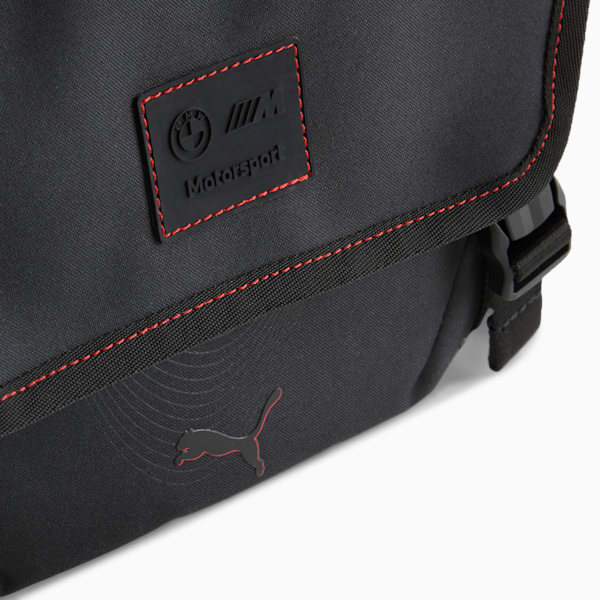 BMW M Motorsport Small Messenger Bag, PUMA Black-AOP, extralarge