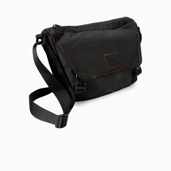 BMW M Motorsport Lifestyle Small Messenger Bag, PUMA Black-AOP, extralarge-IND