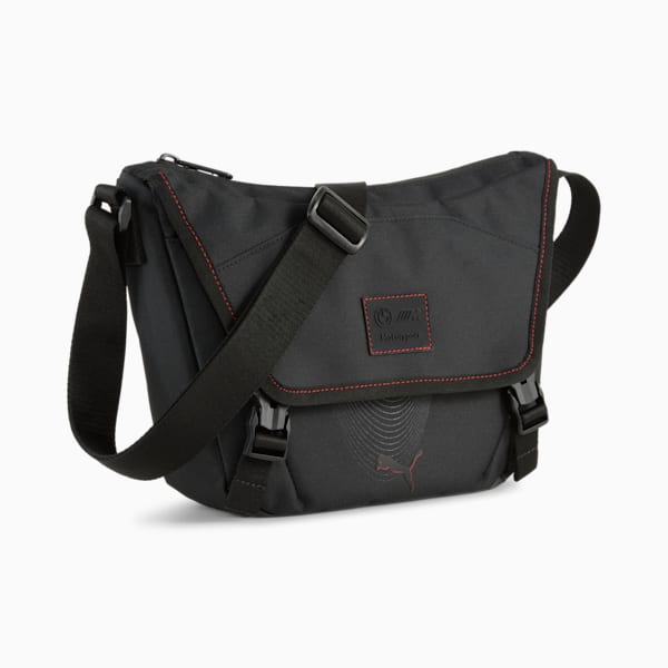 BMW M Motorsport Small Messenger Bag, PUMA Black-AOP, extralarge