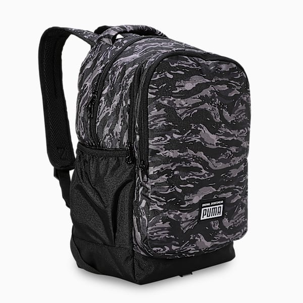 PUMA Academy Spacious Everyday Backpack 25L, PUMA Black-Camo AOP, extralarge-IND