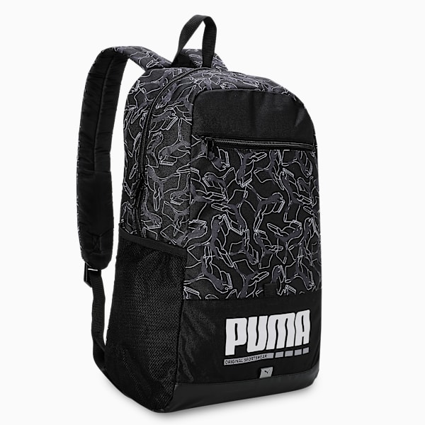 PUMA Plus Everyday Laptop Backpack 21L, PUMA Black-AOP, extralarge-IND