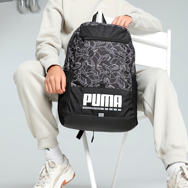 PUMA Plus Unisex Backpack, PUMA Black-AOP, extralarge-IND