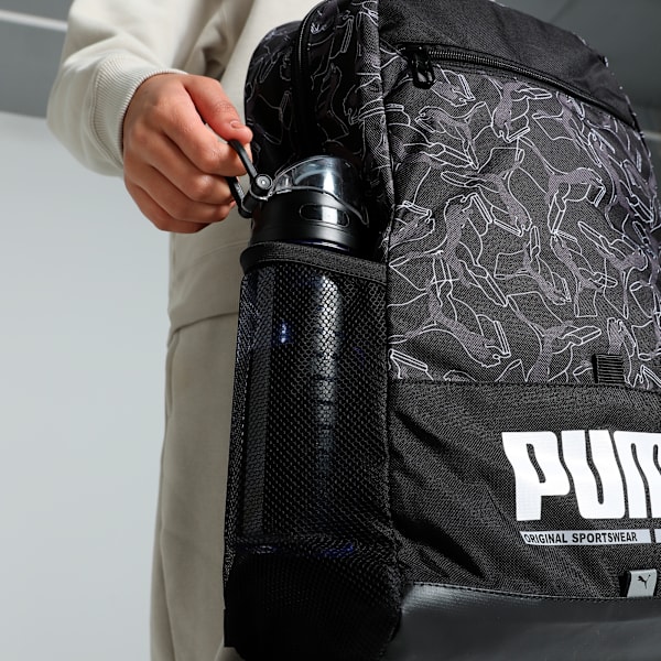 PUMA Plus Everyday Laptop Backpack 21L, PUMA Black-AOP, extralarge-IND