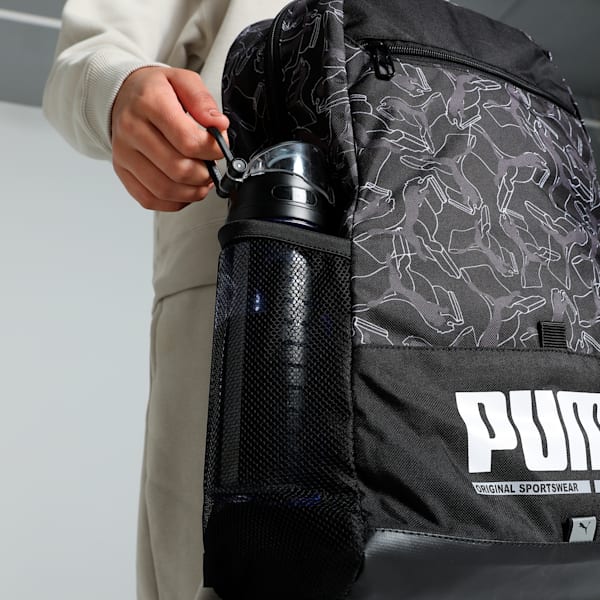 PUMA Plus Unisex Backpack, PUMA Black-AOP, extralarge-IND