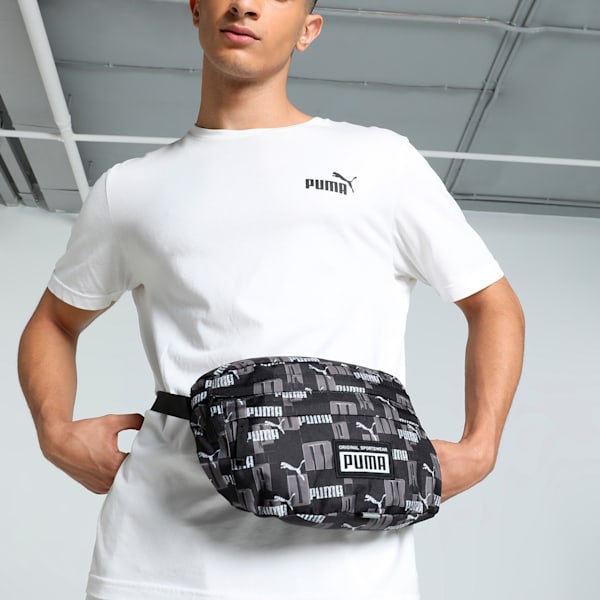Academy Waist Bag, PUMA Black-Logo AOP, extralarge-IND
