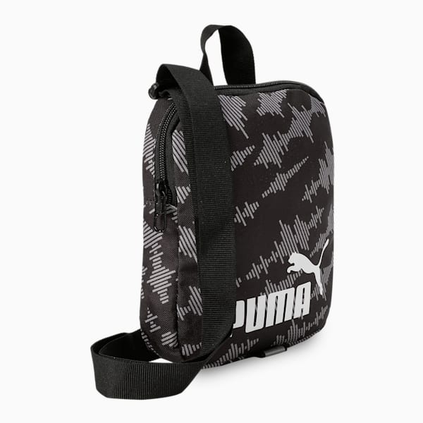 PUMA Phase Printed Unisex Portable Bag, PUMA Black-Concrete Gray AOP, extralarge-IND