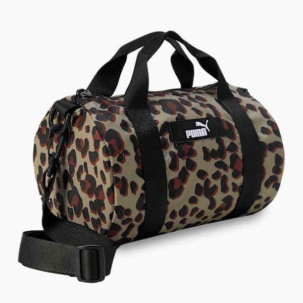 Women's Barrel Bag, PUMA Black-Animal AOP, extralarge-IND