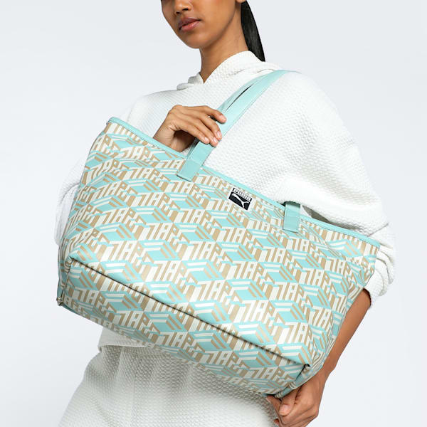 Monogram Women's Shopper Bag, Turquoise Surf-AOP, extralarge-IND